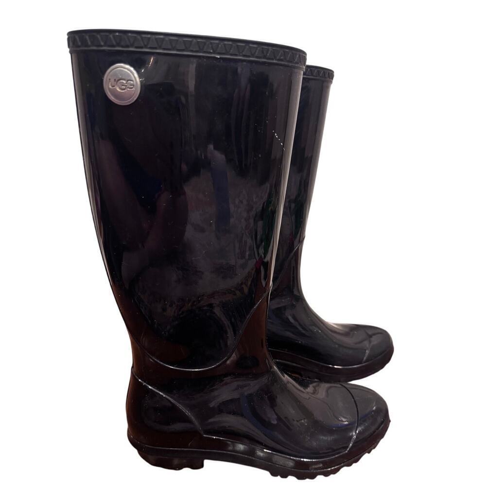 UGG Shaye Black Women's Rain Rubber Boots Sz 7